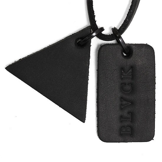 Black Scale Lether Dog Tag